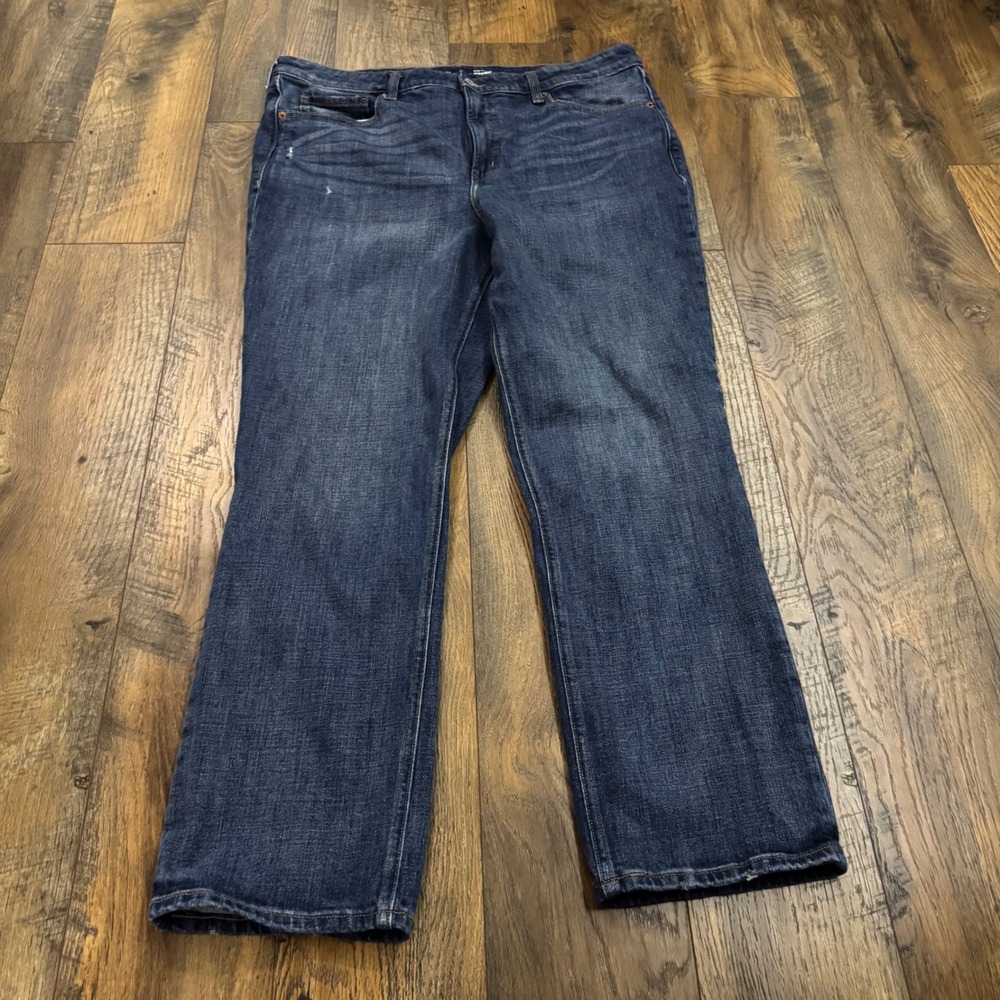 Old Navy Extra High-Rise Straight Secret-Smooth Pocket Jeans Dark Wash Size 16